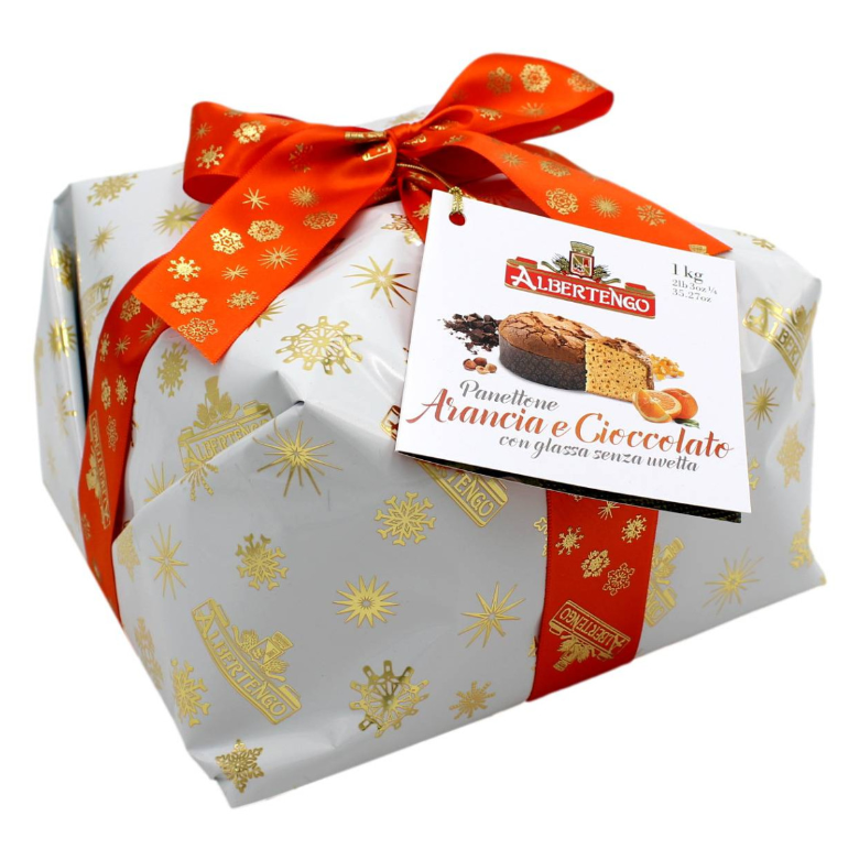 ALBERTENGO PANETTONE ARANCIA E CIOCCOLATO CON GLASSA SENZA UVETTA 1 KG